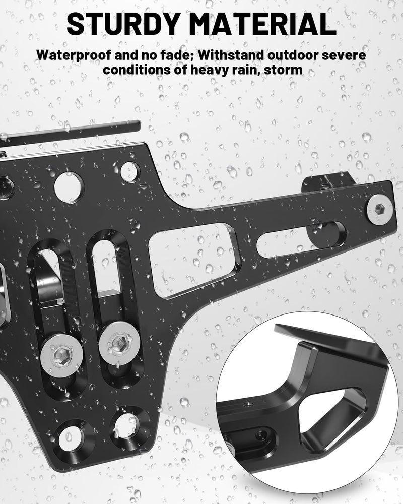 MDPROMCP Motorcycle License Plate Bracket Fender Eliminator With LED Light, CNC Aluminum Universal Motorcycle License Plate Holder Mount (Black) - Image 3